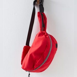 NEW Free People Switchback Reflective Sling Bag In Firehouse Red